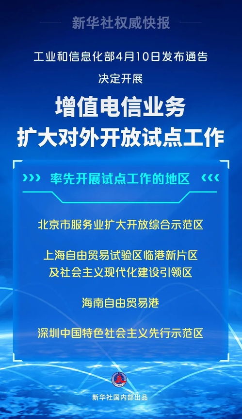 工信部啟動增值電信業務擴大開放試點，海南等四地先行先試